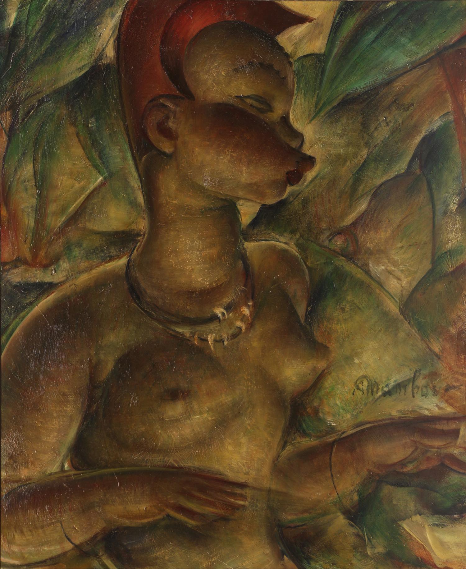 Négresse de profil.